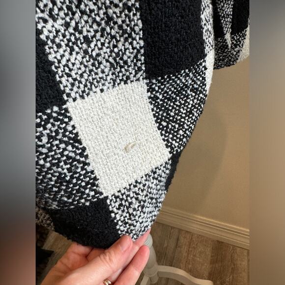 Black and White Forever 21 Premium Checkered Coat - Picture 7 of 8